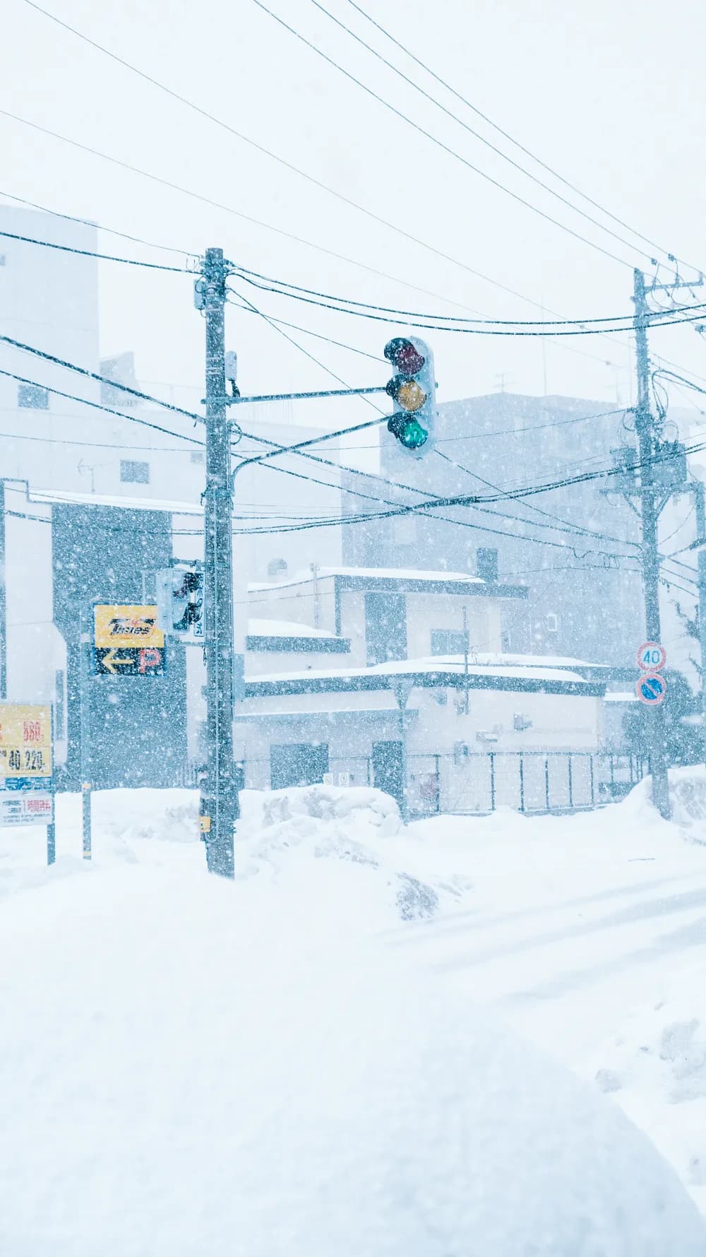 Calle de Sapporo bajo una nevada